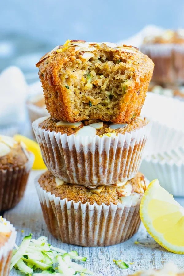 Healthy Lemon Zucchini Muffins Paleo + GlutenFree