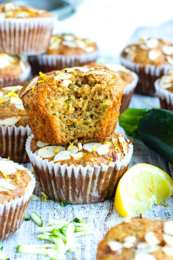 Healthy Lemon Zucchini Muffins Paleo + GlutenFree
