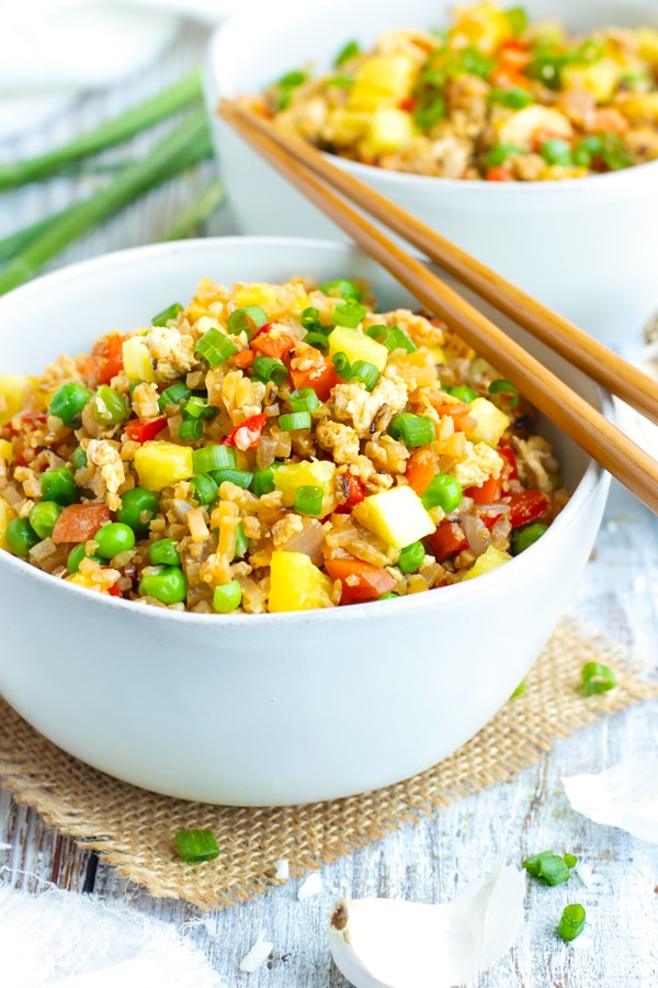 Pineapple Cauliflower Fried Rice In Under 30 Minutes!