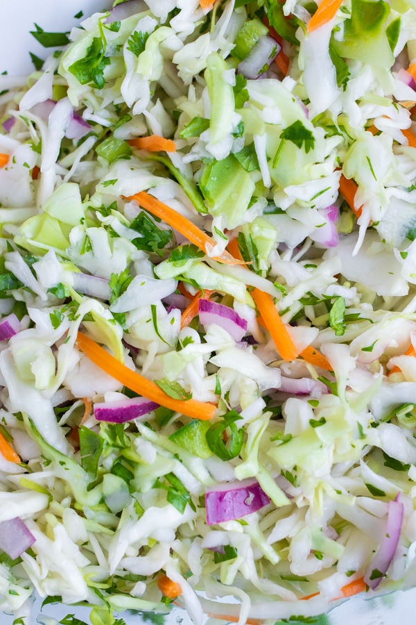 Fast 5Minute Fish Taco Slaw Recipe Evolving Table