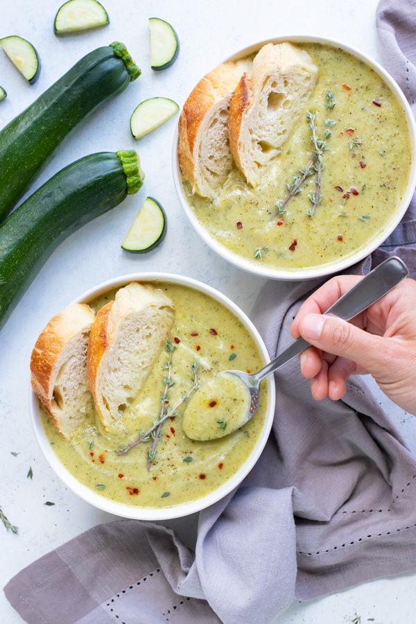 Healthy & Creamy Zucchini Soup Recipe Evolving Table
