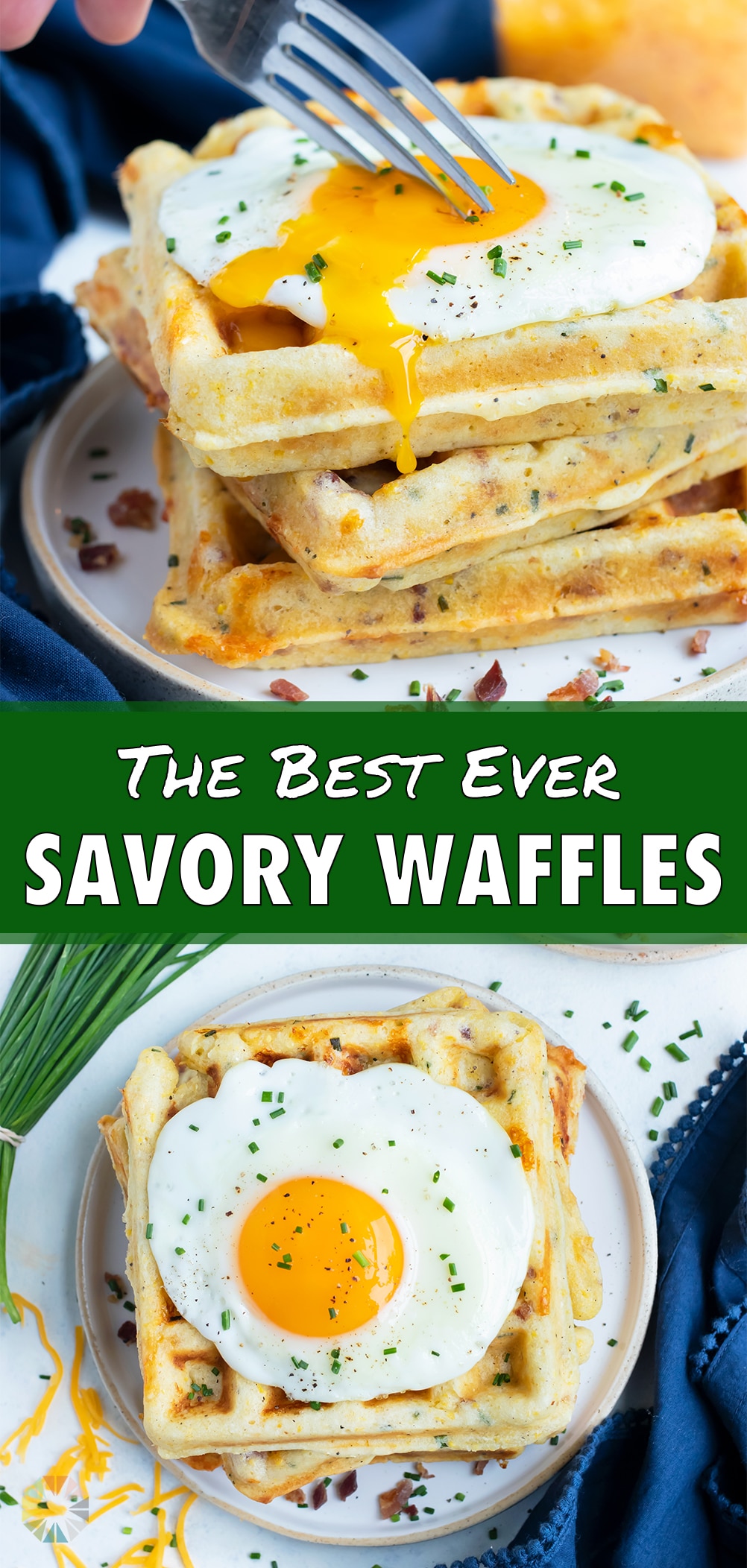 Savory Waffles Recipe (Bacon, Cheddar & Chives) Evolving Table
