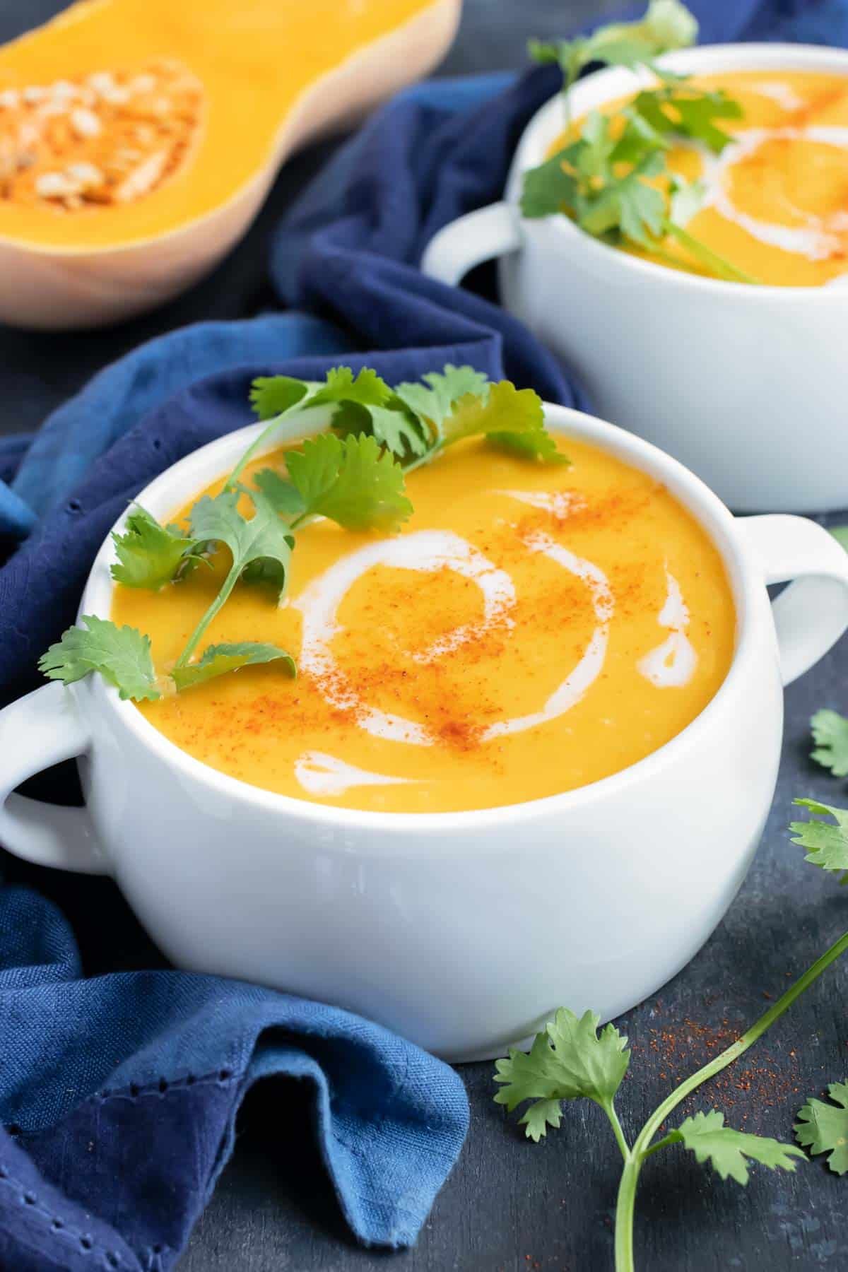 Butternut Squash And Red Pepper Soup With Coconut Milk