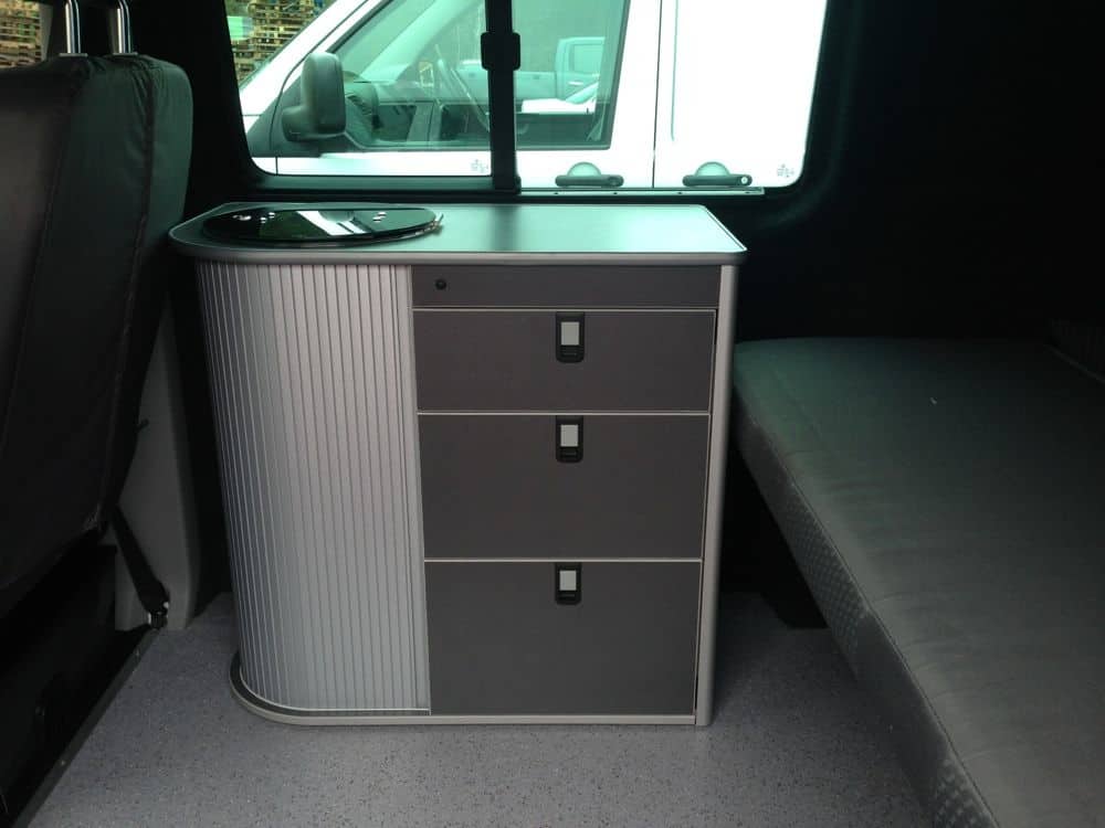 Conversion Gallery VW T5 Campers Kitchen Pods Flat