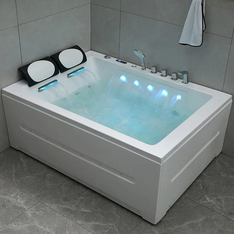 Custom Wholesale Rectangular Whirlpool Bath with LED 1700 x 1250 mm for