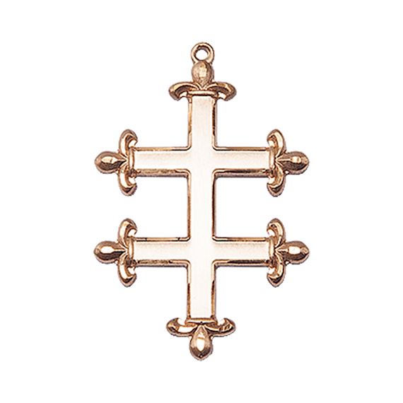14KT GOLD CROSS OF LORRAINE MEDAL EWTN Religious Catalogue