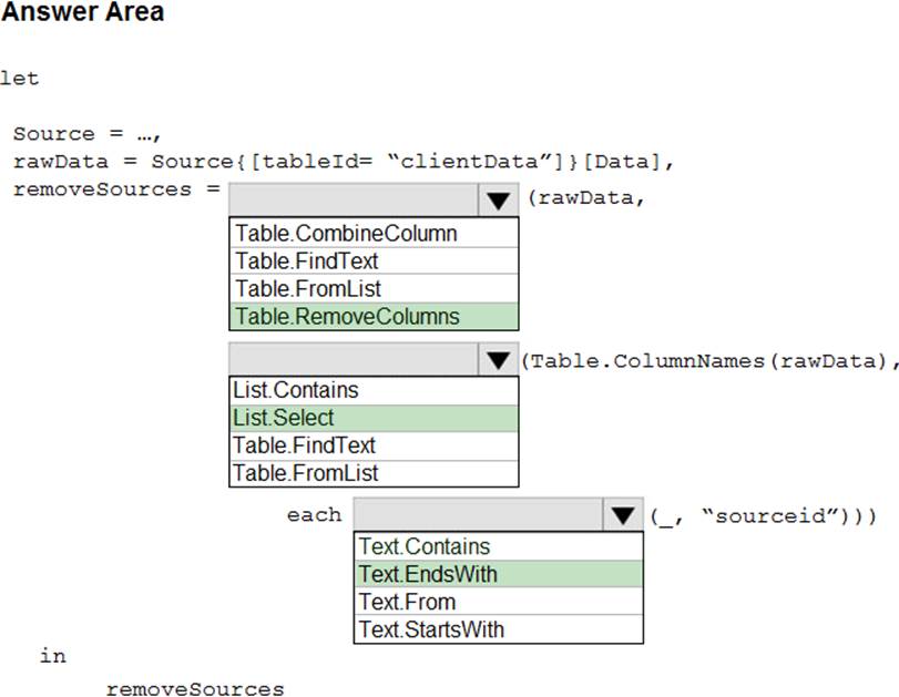 How should you complete the Power Query M code? Exam4Training