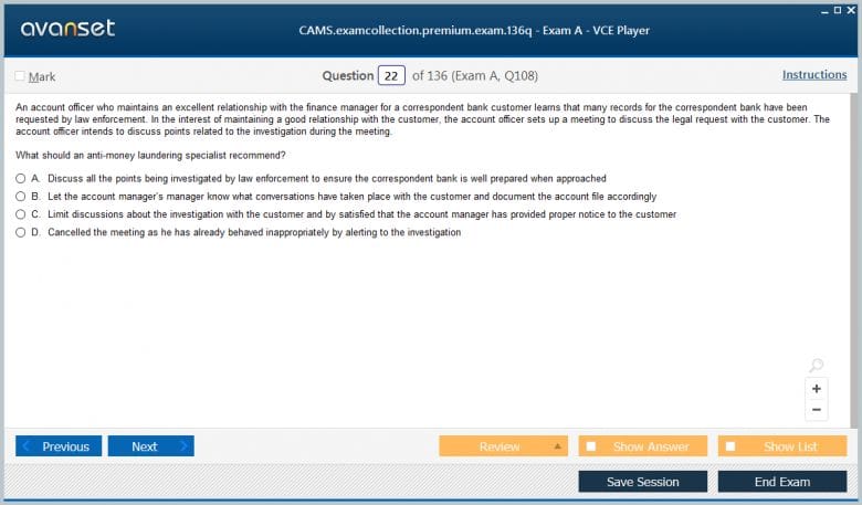 ACAMS CAMS Test Practice Test Questions, Exam Dumps ExamCollection