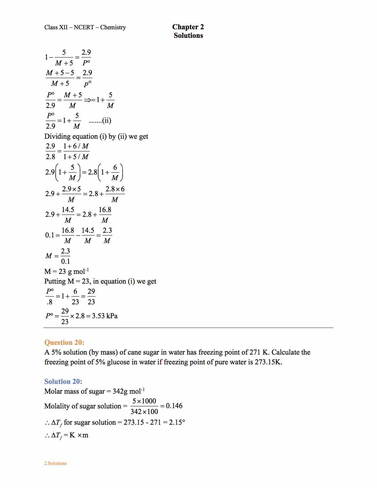 Ncert Solution For Class 12 Chemistry Chapter 2 Solutions