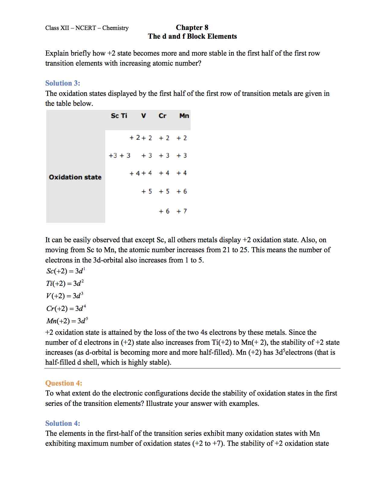 Ncert Solution For Class 12 Chemistry Chapter 8 d and f