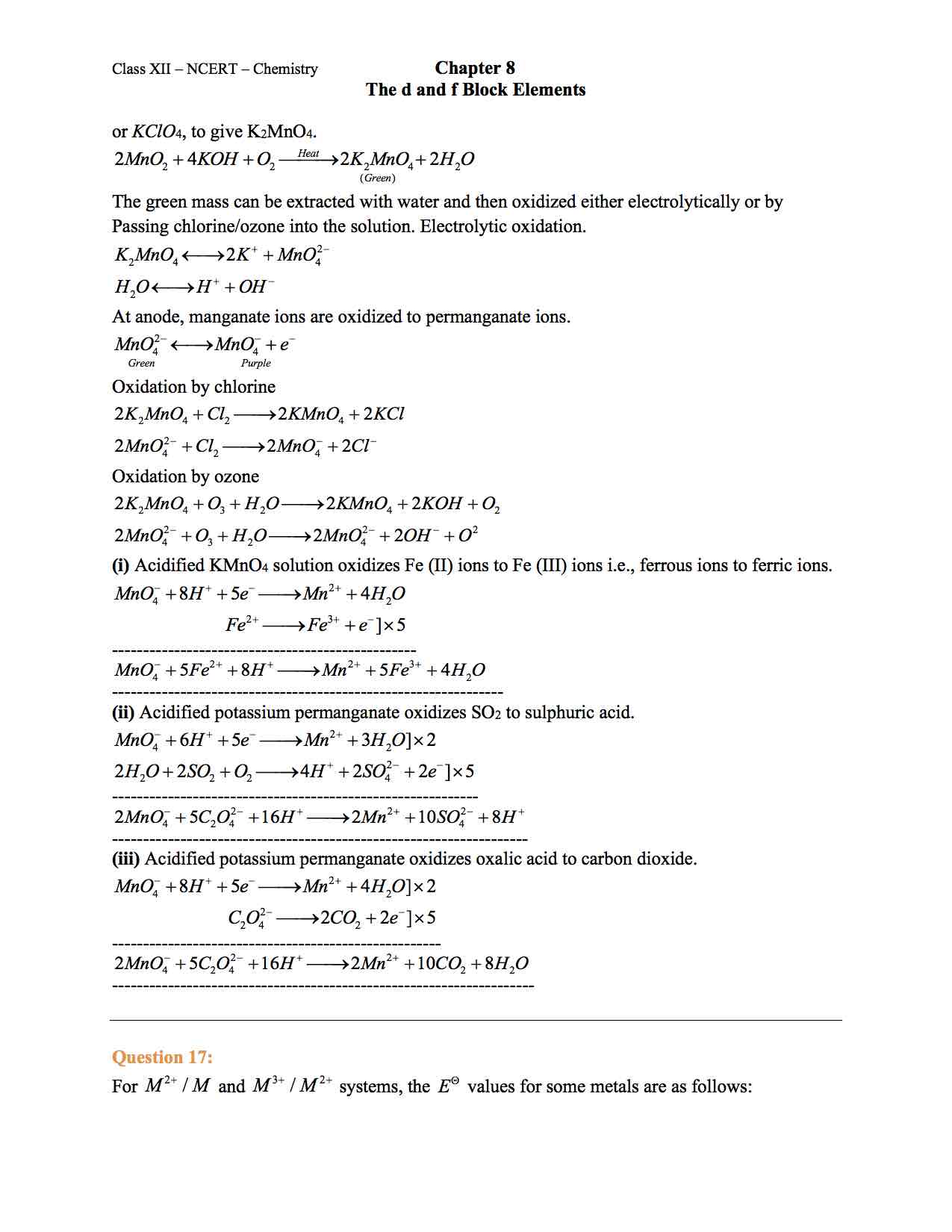 Ncert Solution For Class 12 Chemistry Chapter 8 d and f