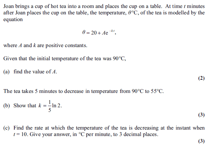 Exam Questions Exponential rates of change ExamSolutions Pure