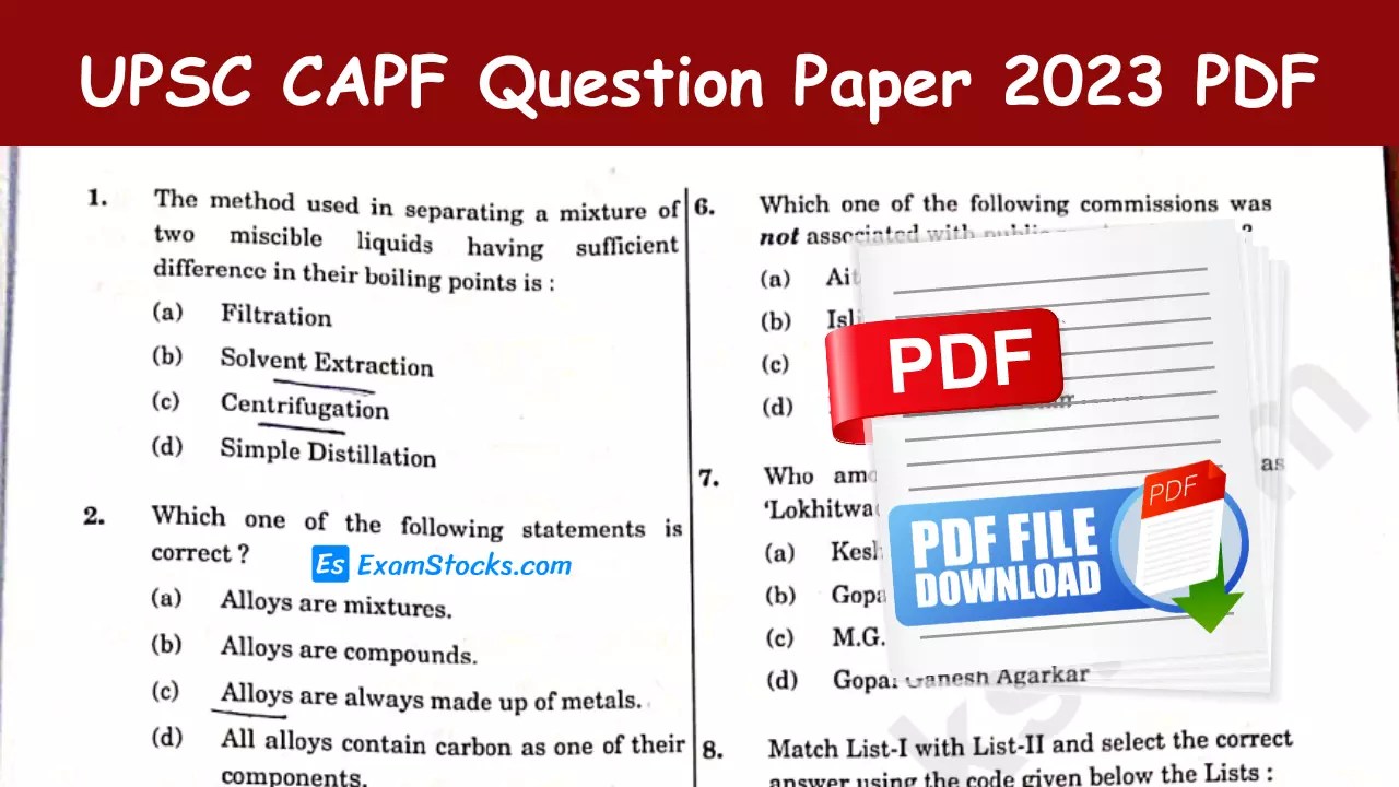 capf paper 2 answer sheet pdf Archives Exam Stocks
