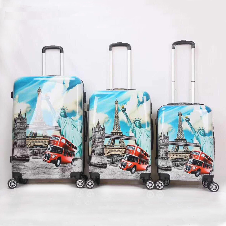 Colorful PC luggage set Custom bags factory