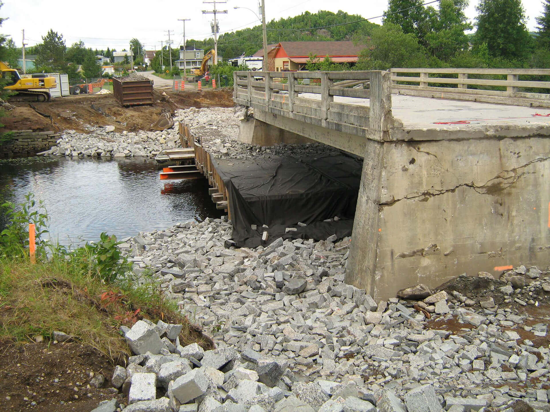 Démolition Pont de RivièreàPierre Excavation BoisFranc