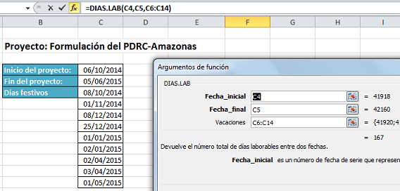 Función DIAS.LAB « Excel Avanzado