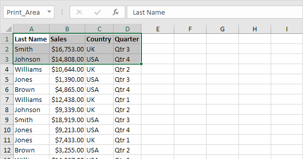 Set a Print Area in Excel - Step by Step Tutorial