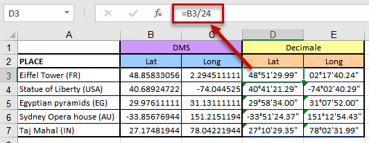 Lat And Long Converter To Address How To Convert Coordinates Latitude And Longitude With Excel