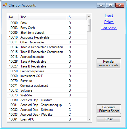 Chart Of Accounts Excel Template
