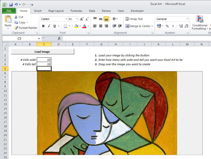 ExcelArt as if Excel spreadsheets weren't beautiful enough already