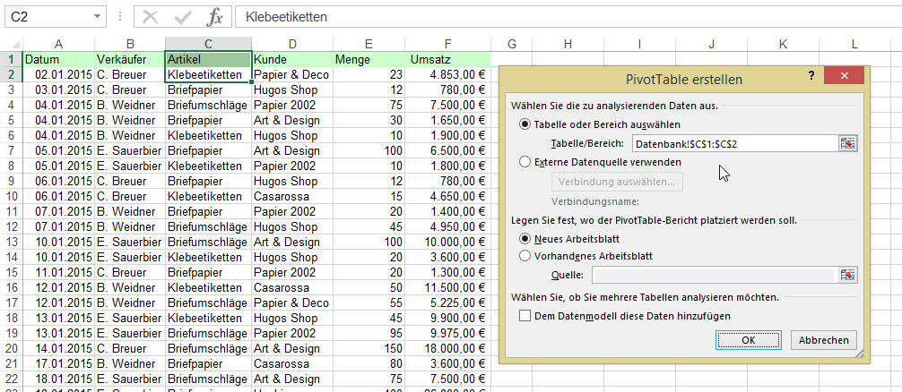Pivot Excel nervt