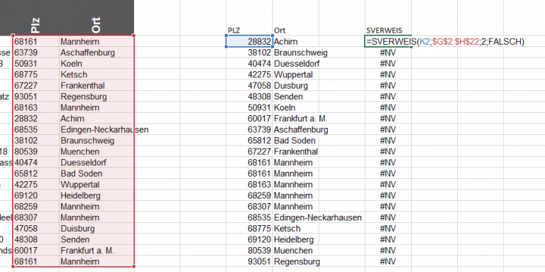 =, IDENTISCH, Matrixformel, oder, SVERWEIS, Text, Zahl, zählenwenn
