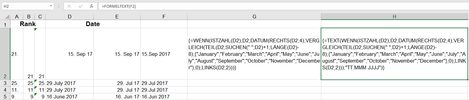 Datum Excel nervt
