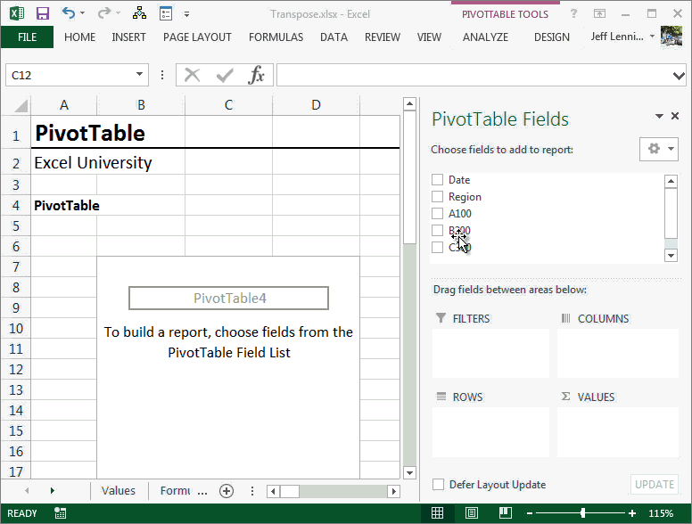 Transpose Values and Formulas in Excel Excel University
