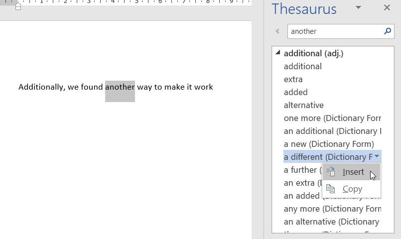 Microsoft Office finding words with similar meaning Excel at Work Microsoft Office finding words with similar meaning Excel at Work