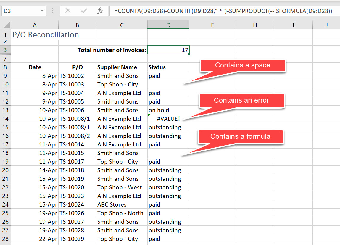 Excel Count cells with Text (3 easy functions + 9 valuable formula examples) (2024)