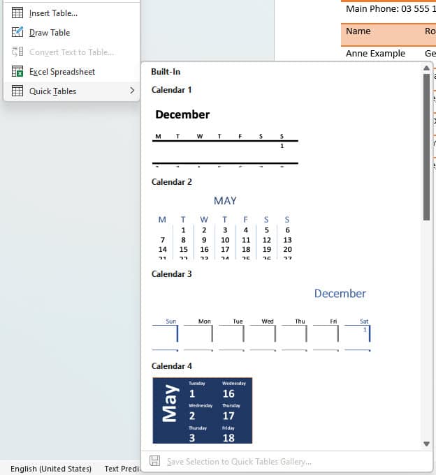 How to save the formatting of Tables in Word Excel at Work