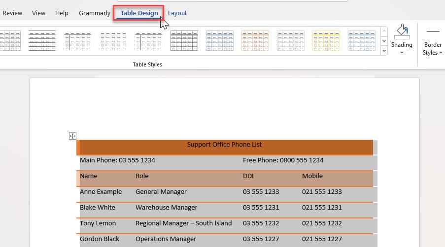 How to save the formatting of Tables in Word Excel at Work