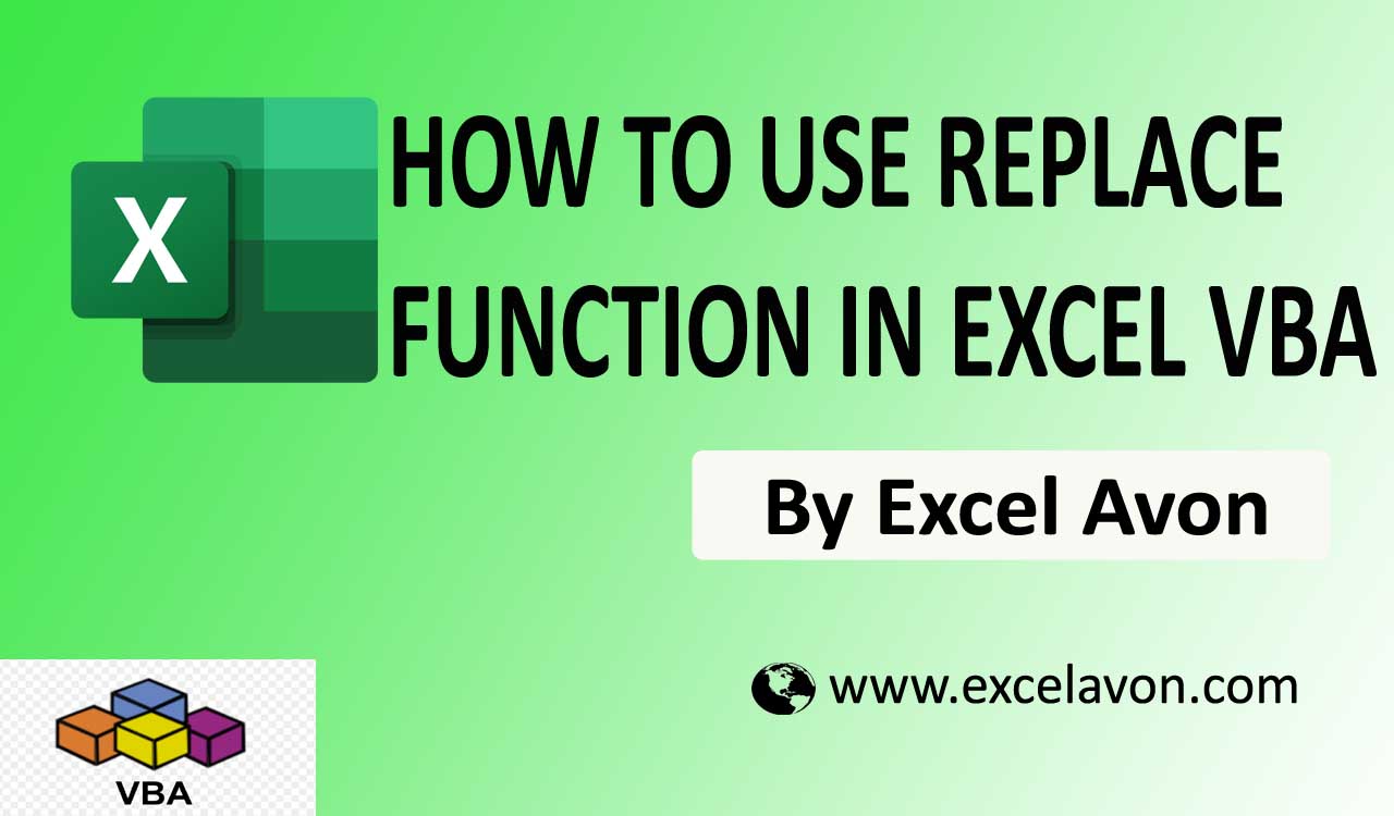 How to use Replace Function in Excel VBA