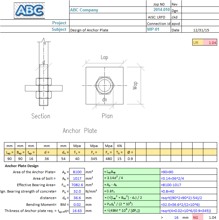 Design of Anchor Plates