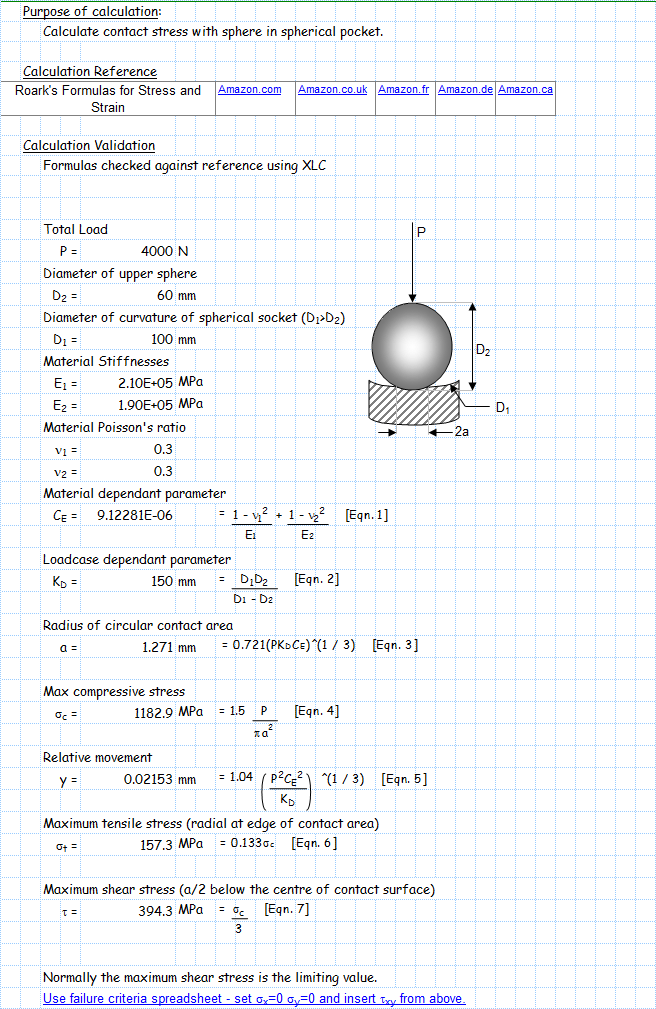 Contact Stress Sphere.xls