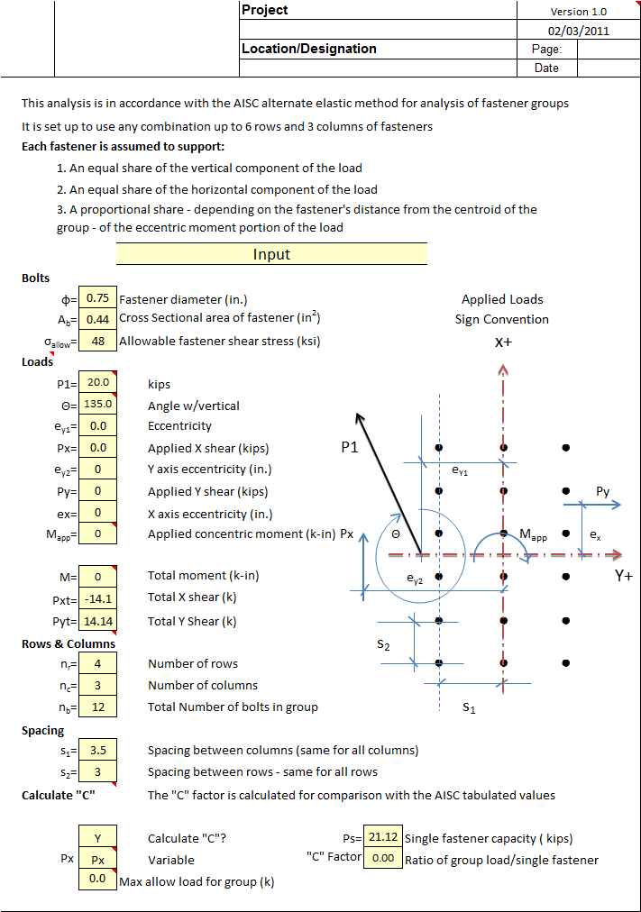 Bolt Group Shear Calculation