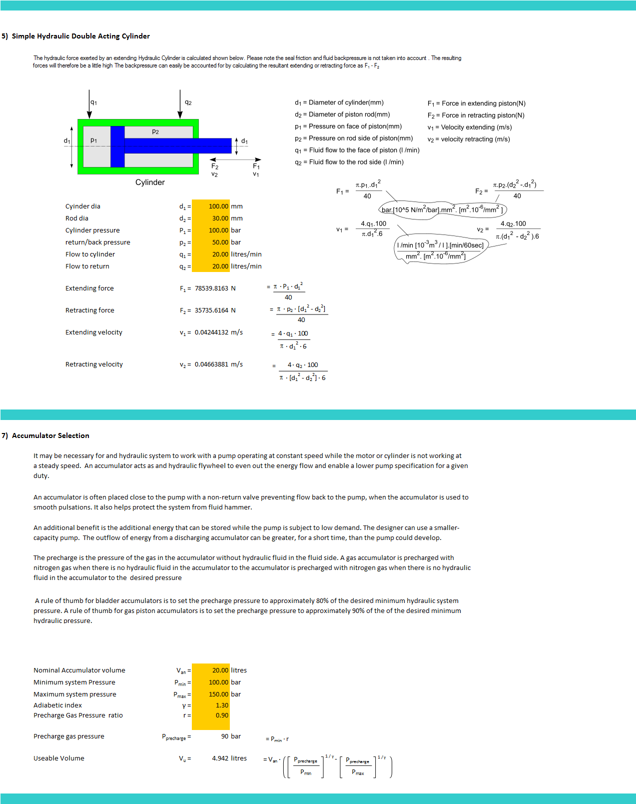 Simple Hydrostatic Transmission system calculations