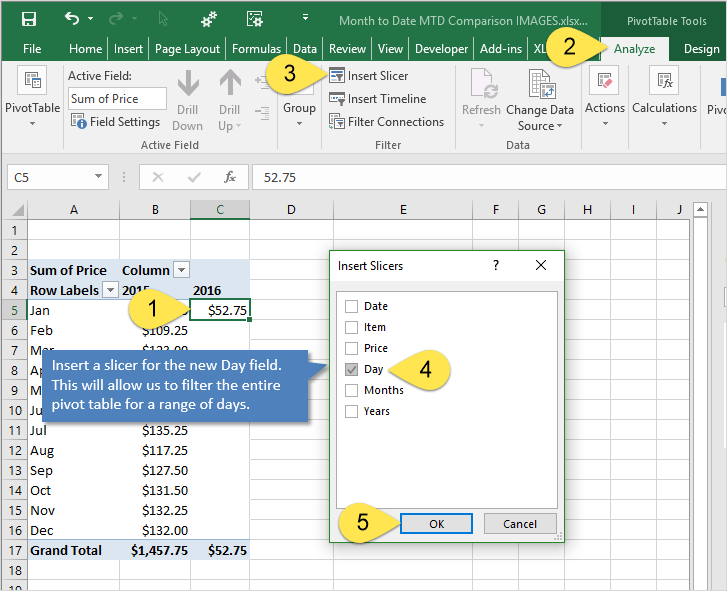 How to Create Month to Date (MTD) Comparisons with a Pivot Table
