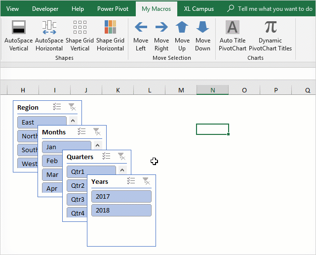 2 Ways to Align & Space Shapes, Charts, or Slicers in Excel + VBA Macro