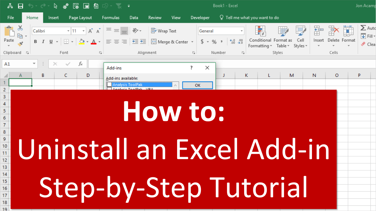 How to Uninstall and Remove an Excel Addin Excel Campus