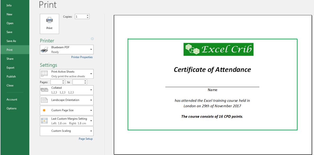 Excel Batch Printing