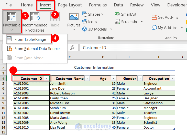 How to Create Pivot Table in Excel for Different Worksheets