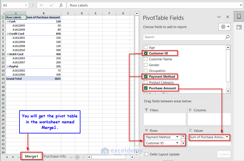 How to Create Pivot Table in Excel for Different Worksheets