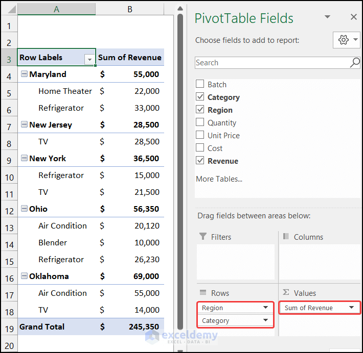 Excel Pivot Table Example (11 Different Case) ExcelDemy