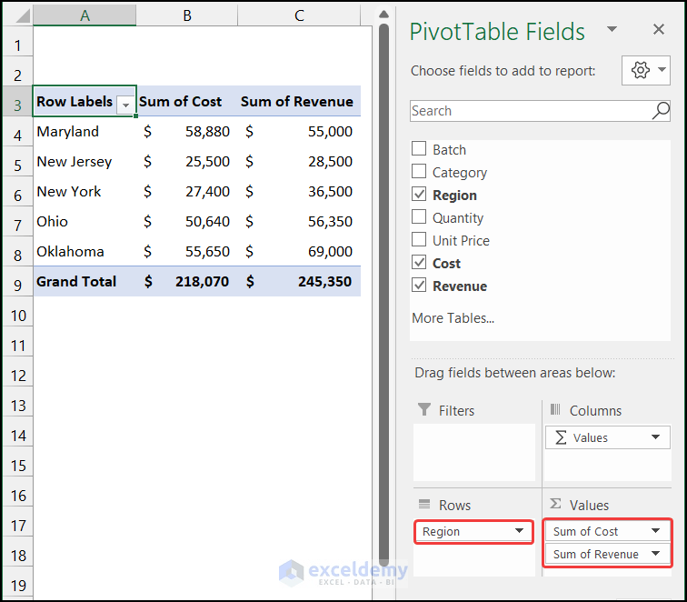 Excel Pivot Table Example (11 Different Case) ExcelDemy