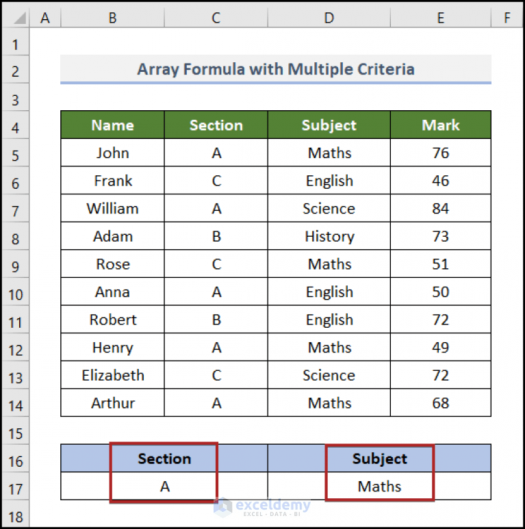 5 Examples of Using Array Formula in Excel ExcelDemy