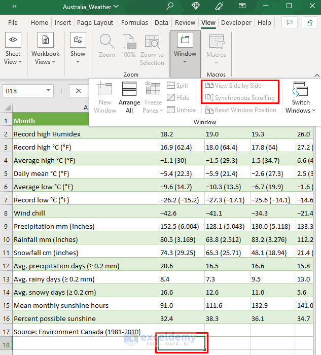 How to Enable and Use Synchronous Scrolling in Excel (2 Cases) ExcelDemy