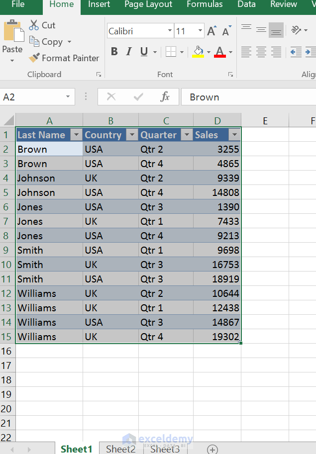 Navigating Excel Table Selecting Parts of a Table and Moving a Table