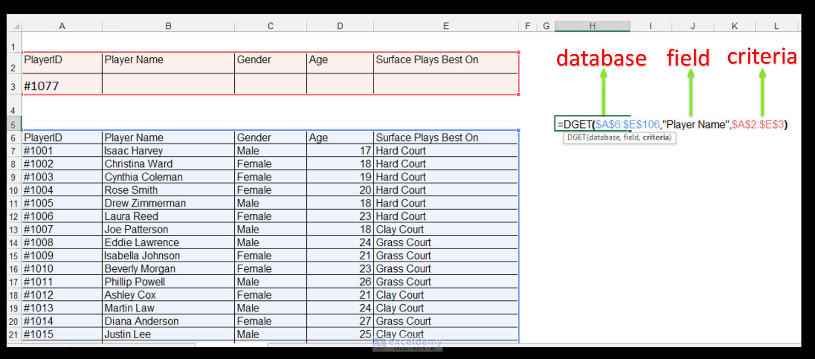 How to Use the Database Functions in Excel