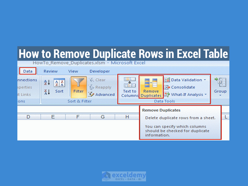 How to Remove Duplicate Rows in Excel Table ExcelDemy